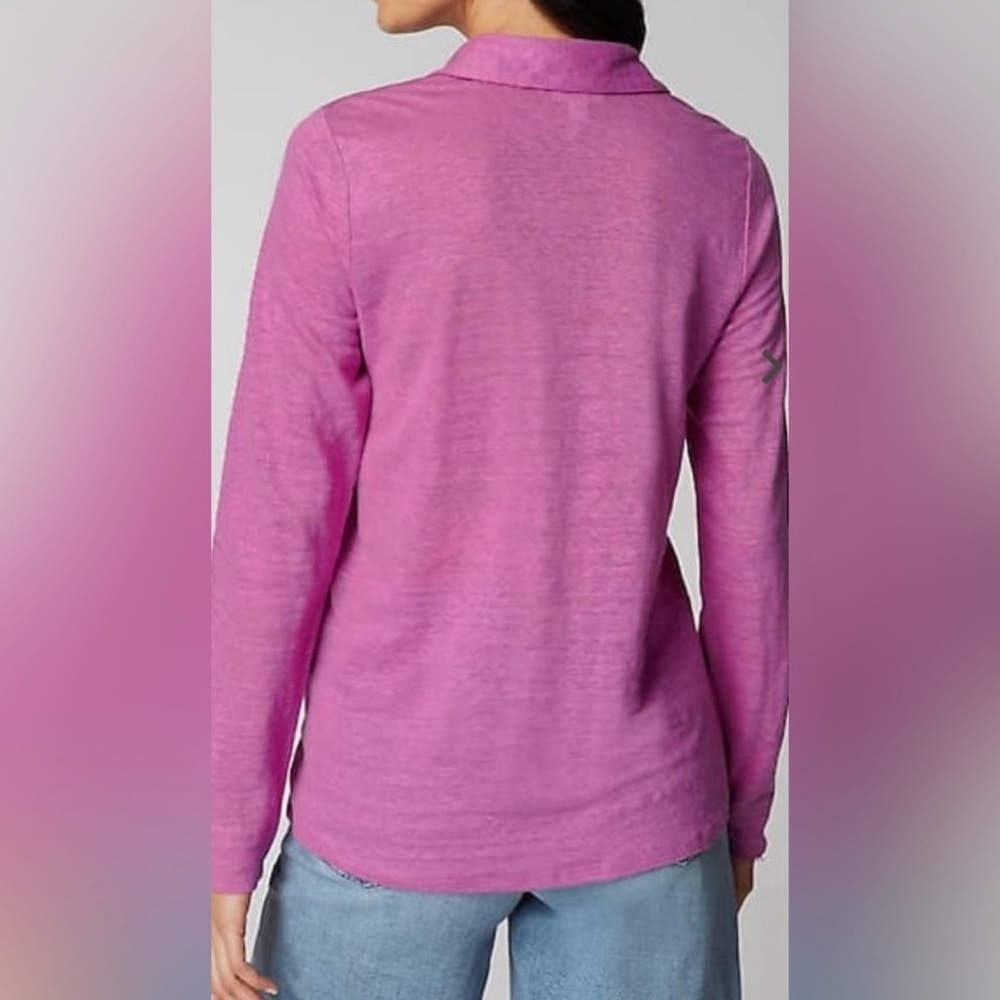 NWT J Jill Linen Button Down Shirt Wild Orchid Purple XL Casual Breathable Beach - Picture 13 of 13